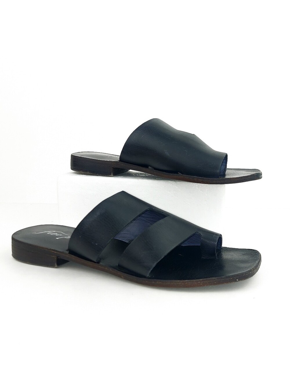 Free People Lander Black Leather Sandals 6
